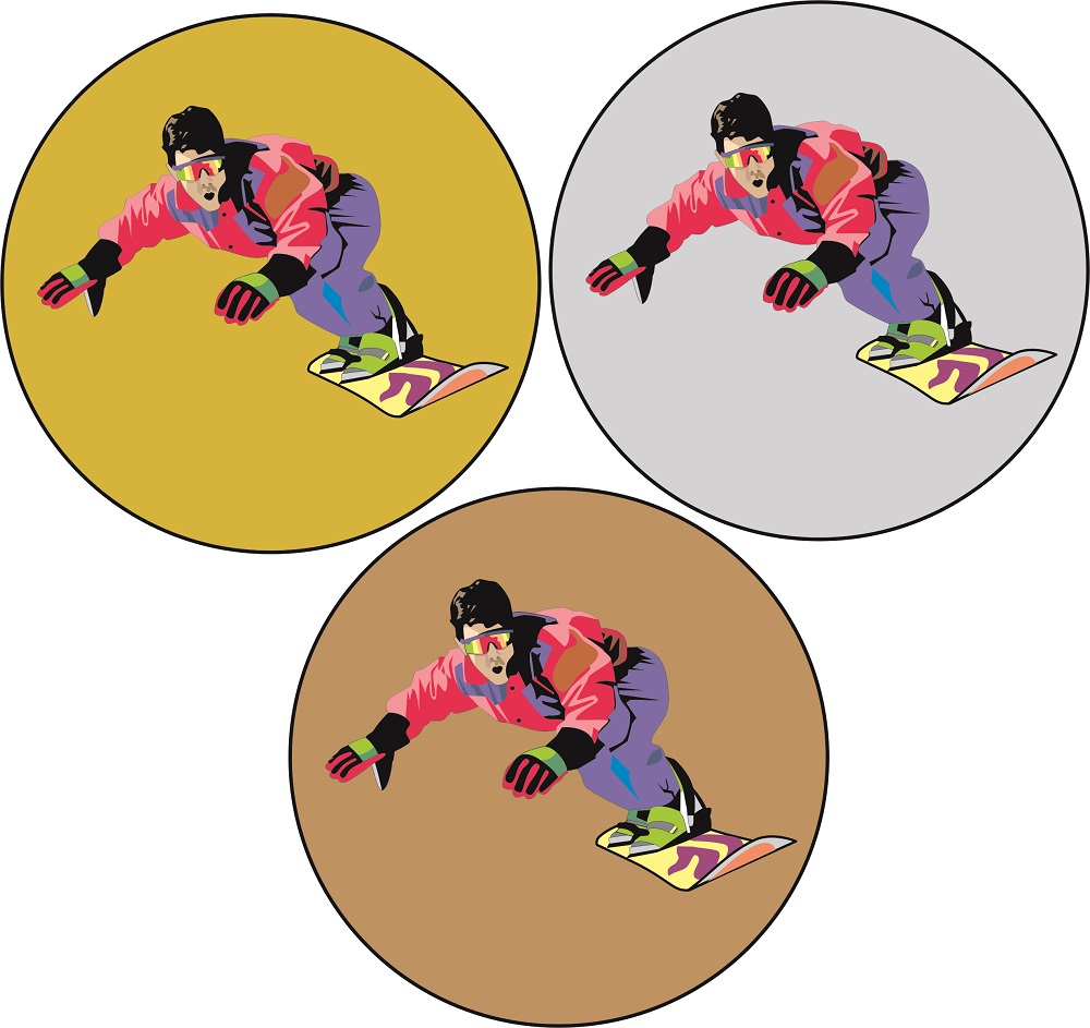 Snowboard poh�ry ET444-L278 - Embl�m viz.dal�� foto v cen� - zv�t�it obr�zek