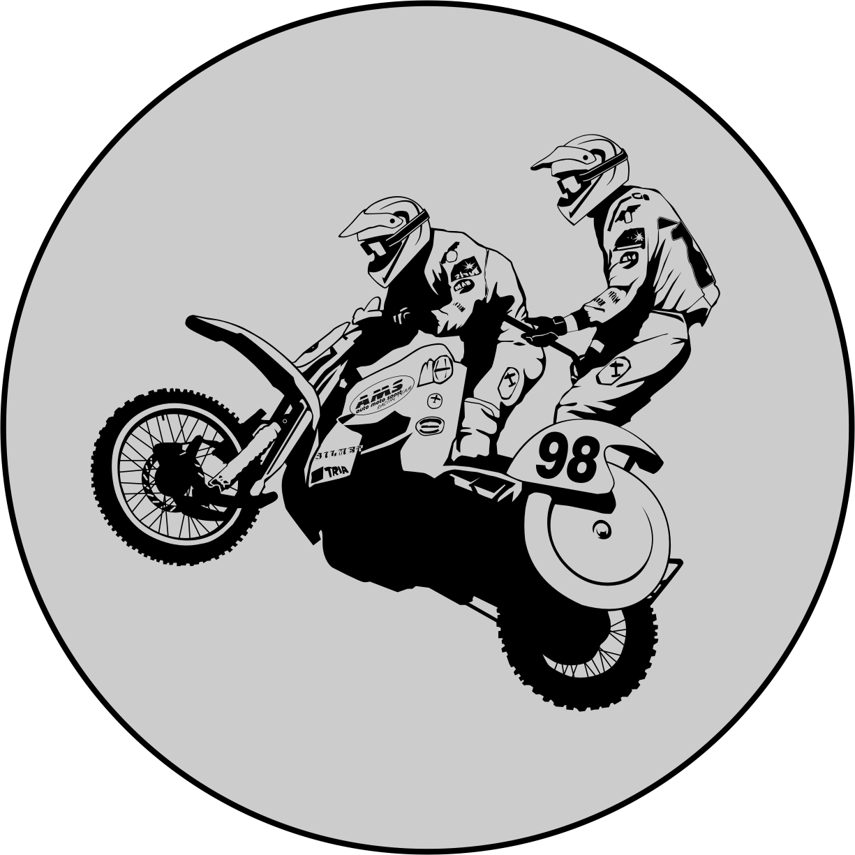 Sidecarcross sklo S2-L37 - Embl�m viz.dal�� foto v cen� - zv�t�it obr�zek