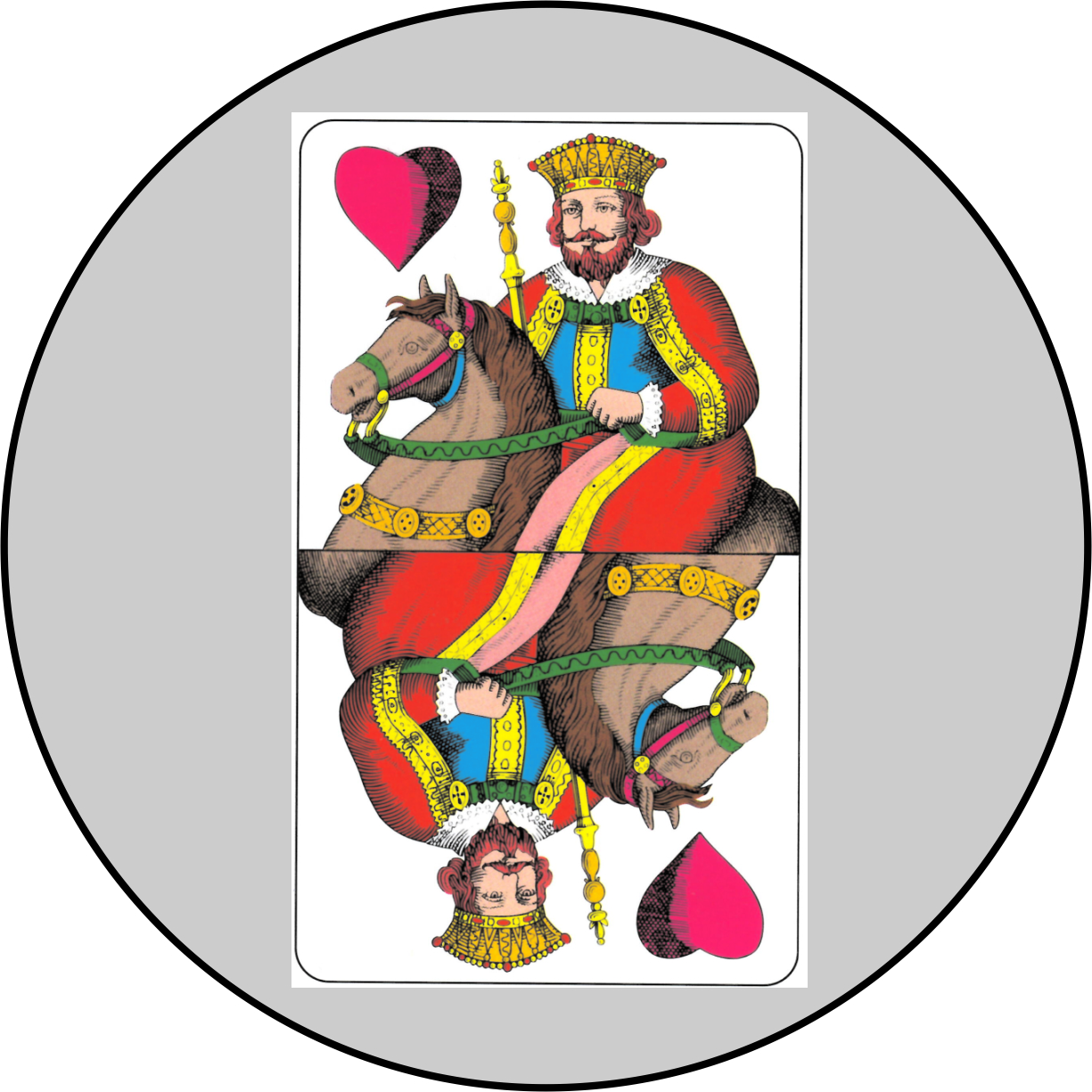 �erven� kr�l sklo S1-L317 - Embl�m viz.dal�� foto v cen� - zv�t�it obr�zek